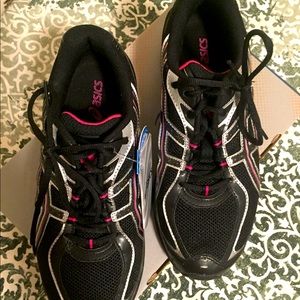 NWT ASICS Gel-Frantic 4 Sz 9 BlkPinkSilver Shoes
